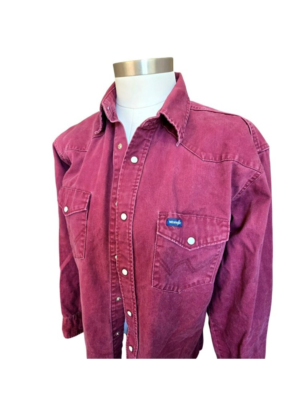 Wrangler Western Shacket Long-Sleeve Shirt Mens Pearl Snaps Cropped JJ4374